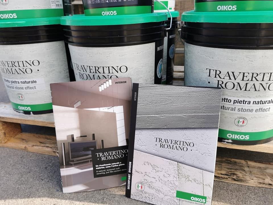 Travertino Romano natural stone effect plaster