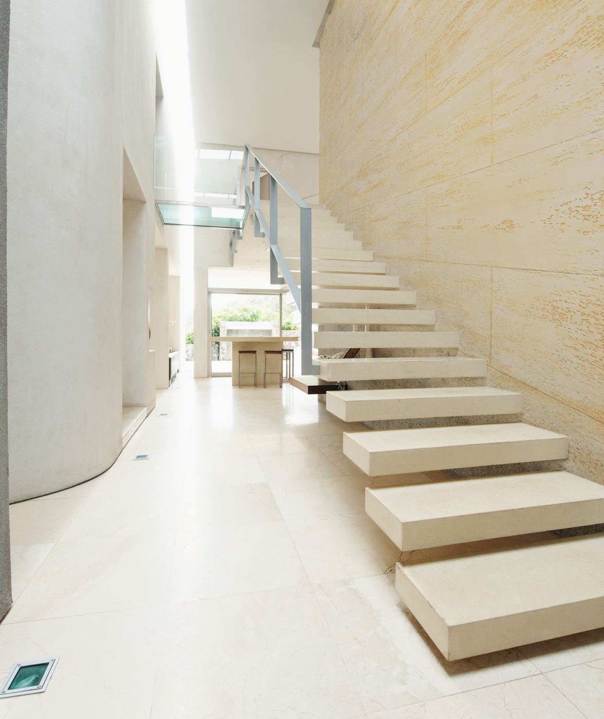 Travertino Romano stone effect stairwell