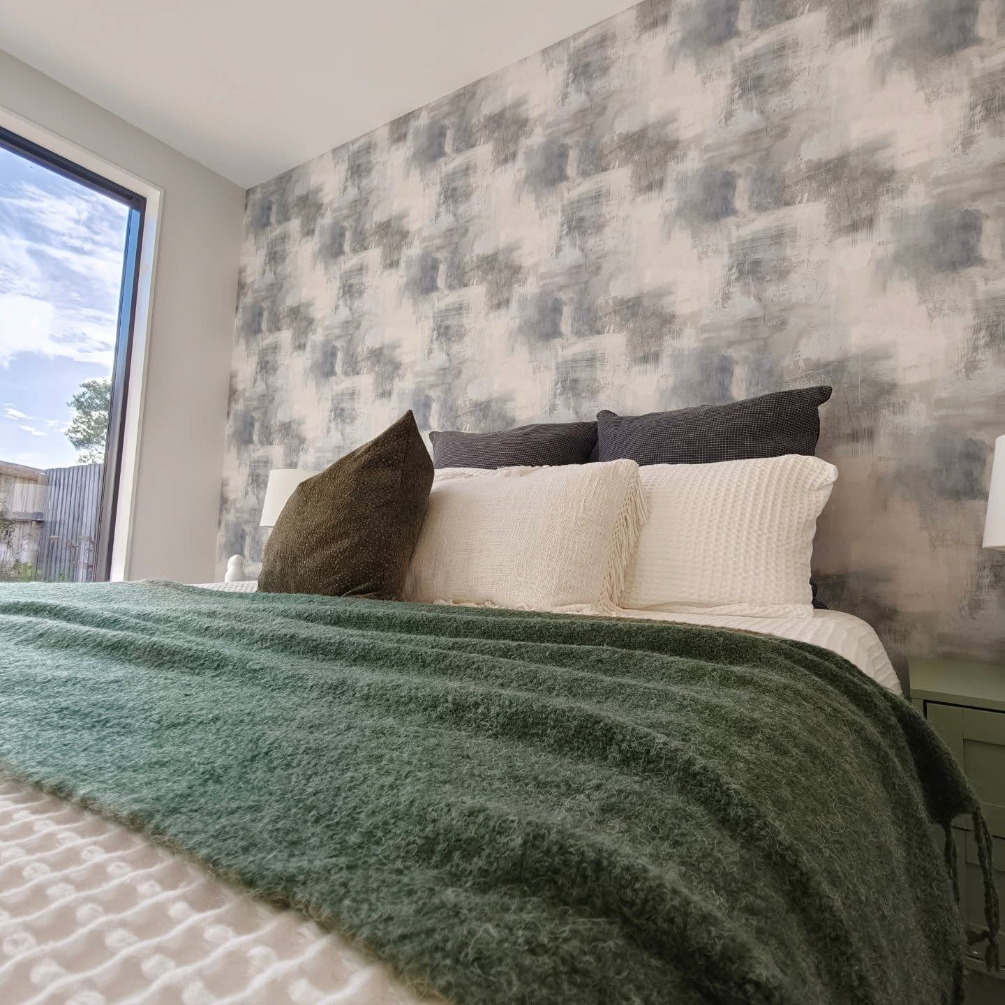Wallpaper feature wall installation, Rolleston